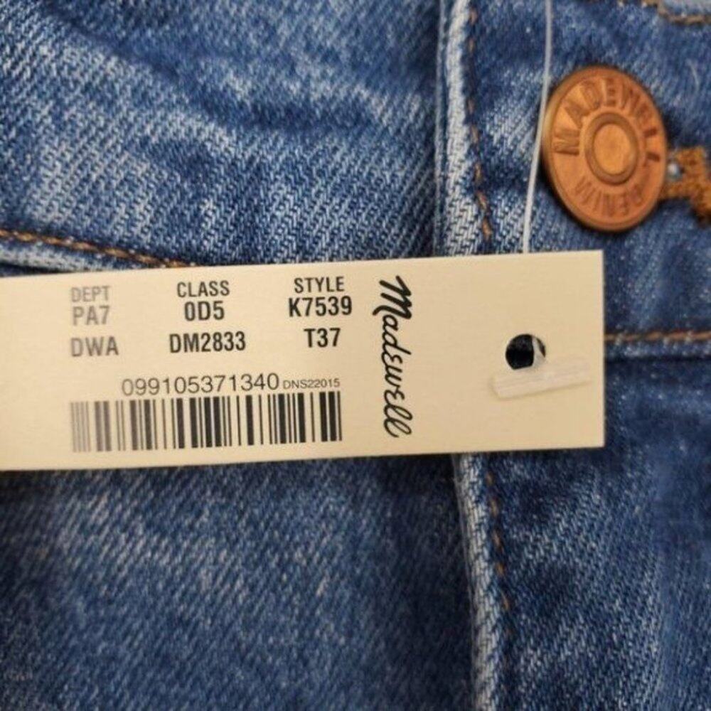 Madewell Tall High Rise Slim Boyjean Raw Hem Dover Wash Jeans Sz 37 - Picture 5 of 7